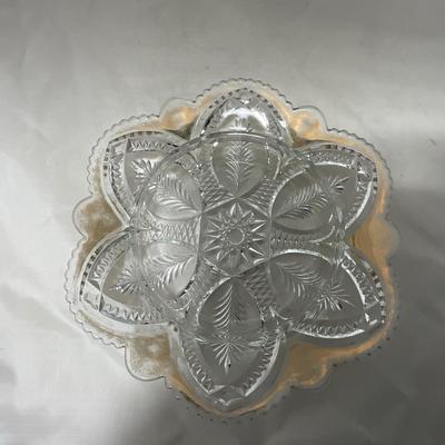 -39- Clear with Gold Accents | Covered Butter Dish | Creamer and Sugar