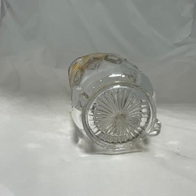 -39- Clear with Gold Accents | Covered Butter Dish | Creamer and Sugar