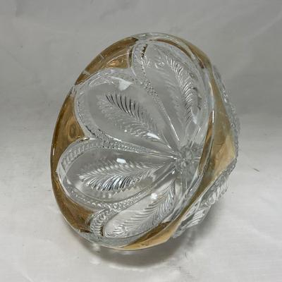 -39- Clear with Gold Accents | Covered Butter Dish | Creamer and Sugar