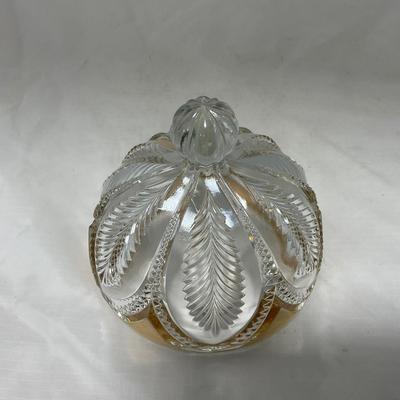 -39- Clear with Gold Accents | Covered Butter Dish | Creamer and Sugar