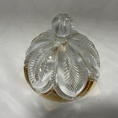 -39- Clear with Gold Accents | Covered Butter Dish | Creamer and Sugar