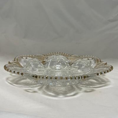 -39- Clear with Gold Accents | Covered Butter Dish | Creamer and Sugar