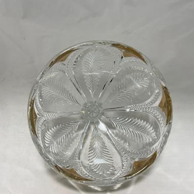 -39- Clear with Gold Accents | Covered Butter Dish | Creamer and Sugar