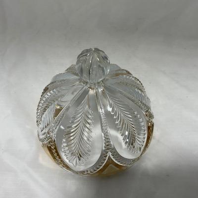 -39- Clear with Gold Accents | Covered Butter Dish | Creamer and Sugar