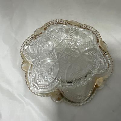 -39- Clear with Gold Accents | Covered Butter Dish | Creamer and Sugar