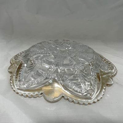 -39- Clear with Gold Accents | Covered Butter Dish | Creamer and Sugar