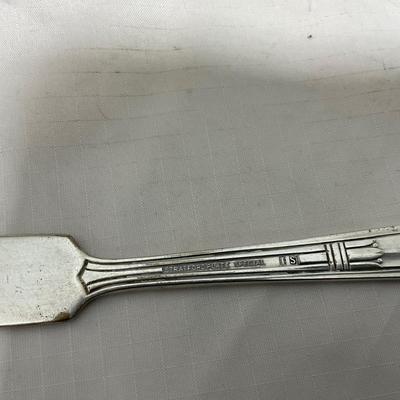 -41- Marked Metal Butter Dish | Serving Knife