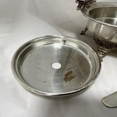-41- Marked Metal Butter Dish | Serving Knife