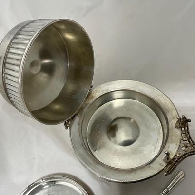 -41- Marked Metal Butter Dish | Serving Knife