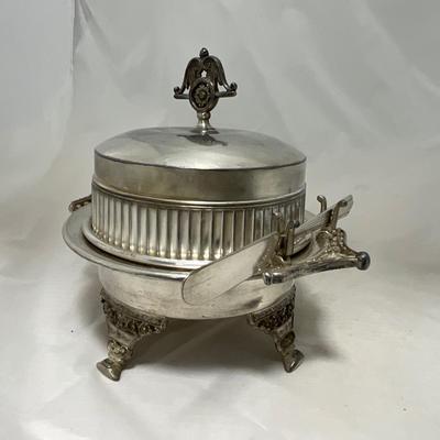 -41- Marked Metal Butter Dish | Serving Knife