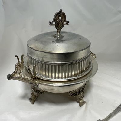 -41- Marked Metal Butter Dish | Serving Knife