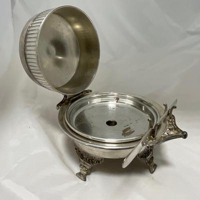 -41- Marked Metal Butter Dish | Serving Knife