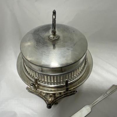 -41- Marked Metal Butter Dish | Serving Knife