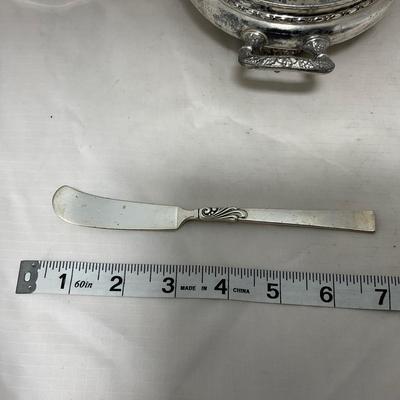 -42- Metal Covered Butter Dish | Serving Knife