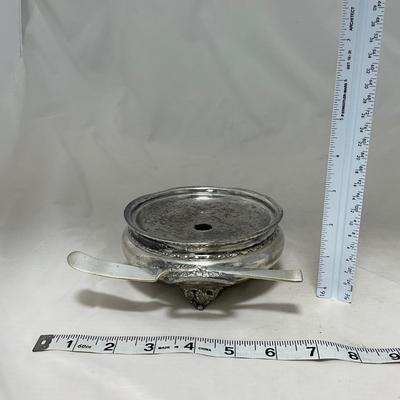 -42- Metal Covered Butter Dish | Serving Knife