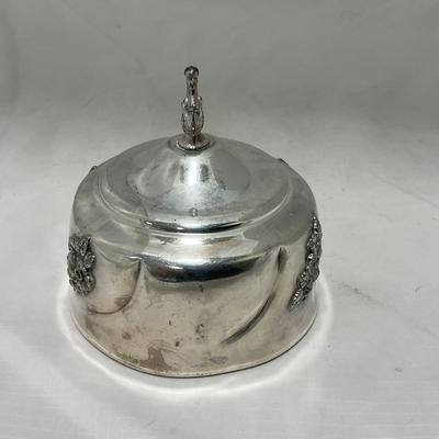 -42- Metal Covered Butter Dish | Serving Knife