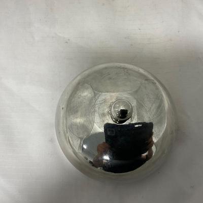 -43- Clear Glass & Metal | Covered Butter Dish | Serving Knife