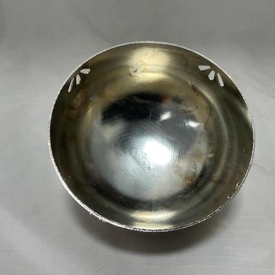 -43- Clear Glass & Metal | Covered Butter Dish | Serving Knife
