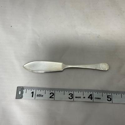 -43- Clear Glass & Metal | Covered Butter Dish | Serving Knife
