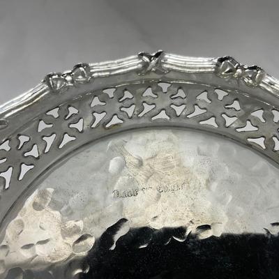 -43- Clear Glass & Metal | Covered Butter Dish | Serving Knife