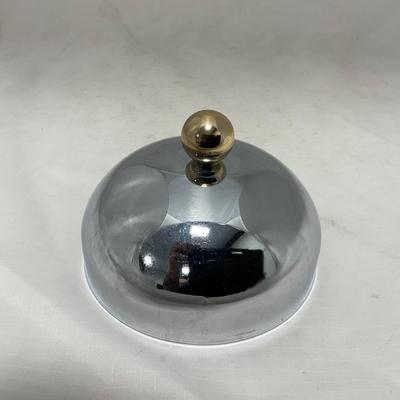 -44- Small Metal & Gold Accents | Covered Butter Dish