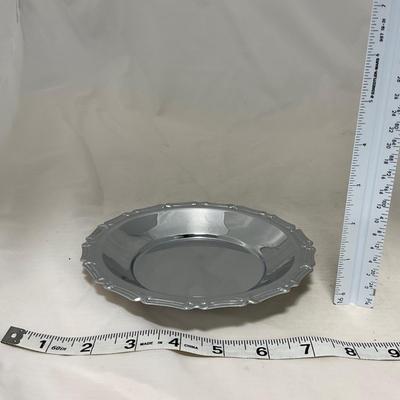 -44- Small Metal & Gold Accents | Covered Butter Dish