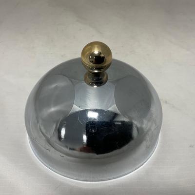 -44- Small Metal & Gold Accents | Covered Butter Dish