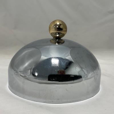 -44- Small Metal & Gold Accents | Covered Butter Dish