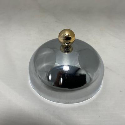 -44- Small Metal & Gold Accents | Covered Butter Dish