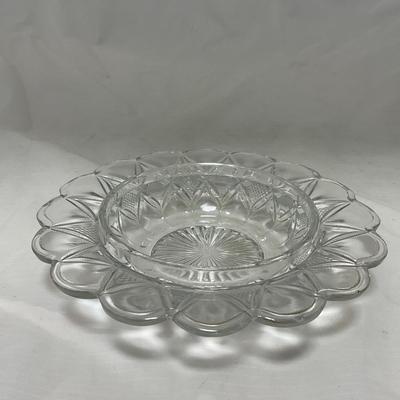-46- Clear Glass & Gold Accents | Covered Butter Dish