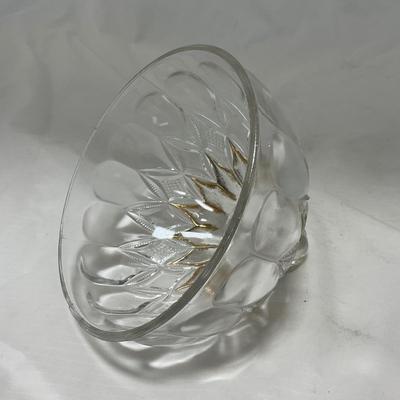 -46- Clear Glass & Gold Accents | Covered Butter Dish
