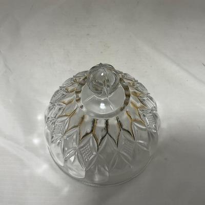 -46- Clear Glass & Gold Accents | Covered Butter Dish