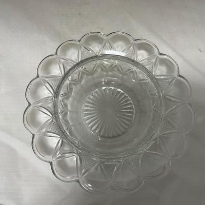 -46- Clear Glass & Gold Accents | Covered Butter Dish