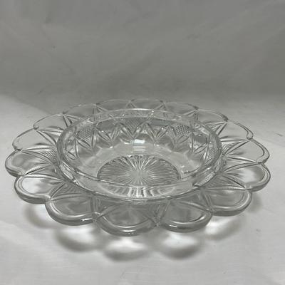 -46- Clear Glass & Gold Accents | Covered Butter Dish