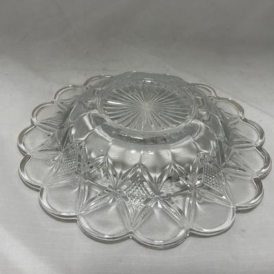 -46- Clear Glass & Gold Accents | Covered Butter Dish
