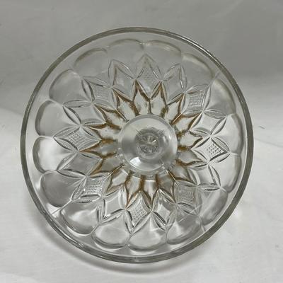 -46- Clear Glass & Gold Accents | Covered Butter Dish