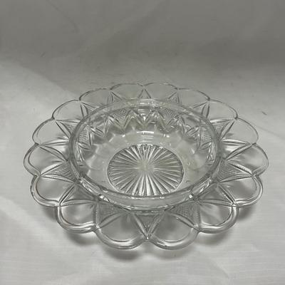 -46- Clear Glass & Gold Accents | Covered Butter Dish