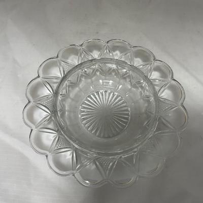 -46- Clear Glass & Gold Accents | Covered Butter Dish