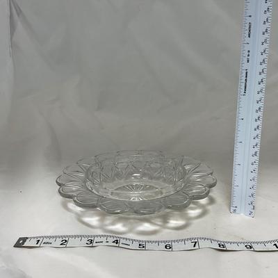 -46- Clear Glass & Gold Accents | Covered Butter Dish