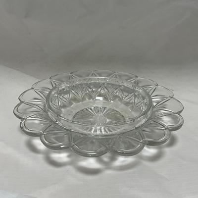 -46- Clear Glass & Gold Accents | Covered Butter Dish