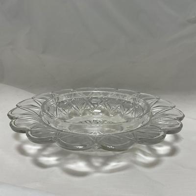 -46- Clear Glass & Gold Accents | Covered Butter Dish