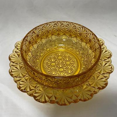 -48- Amber Glass | Covered Butter Dish