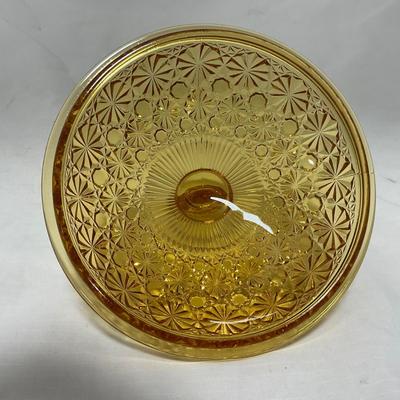 -48- Amber Glass | Covered Butter Dish