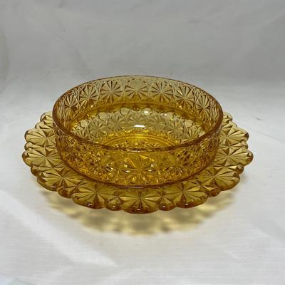 -48- Amber Glass | Covered Butter Dish