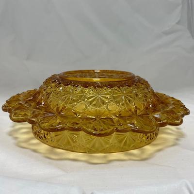 -48- Amber Glass | Covered Butter Dish