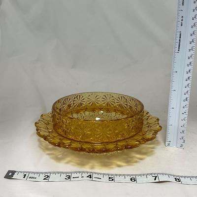 -48- Amber Glass | Covered Butter Dish