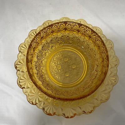 -48- Amber Glass | Covered Butter Dish