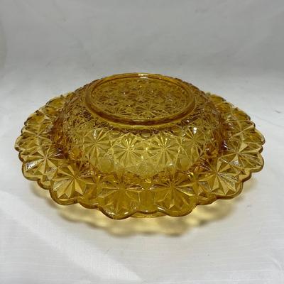 -48- Amber Glass | Covered Butter Dish
