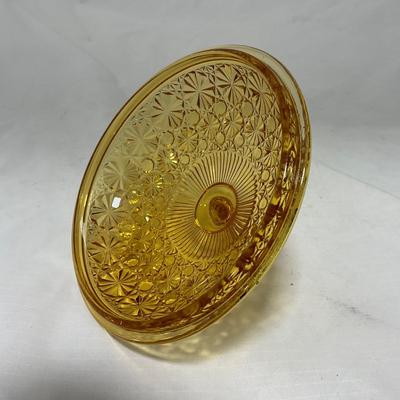 -48- Amber Glass | Covered Butter Dish