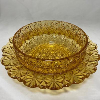 -48- Amber Glass | Covered Butter Dish